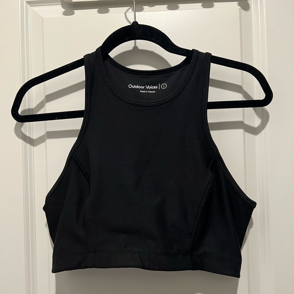 Outdoor Voices Black Crop Tank